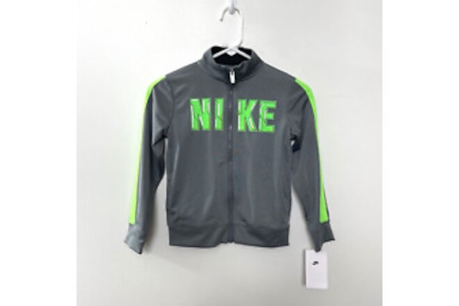 Nike Boys Size 7 Sweatshirt Jacket Spellout Gray Full Zip NWT