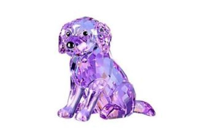 Crystal Labrador Dog Puppy Figurine Animals Lovely Craft Home Decor Purple