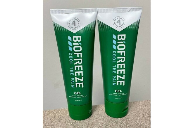 Biofreeze Cool the Pain Gel Menthol Pain Relief 3 oz EXP 02/2023^ LOT OF 2 NEW