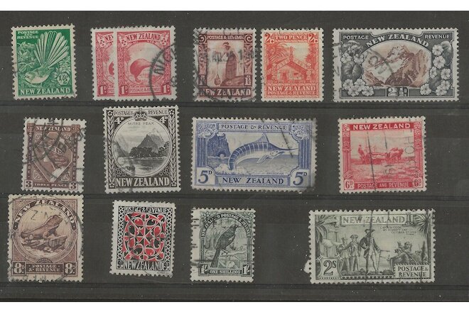 New Zealand Stamps 1935 Scott #185-197 Used
