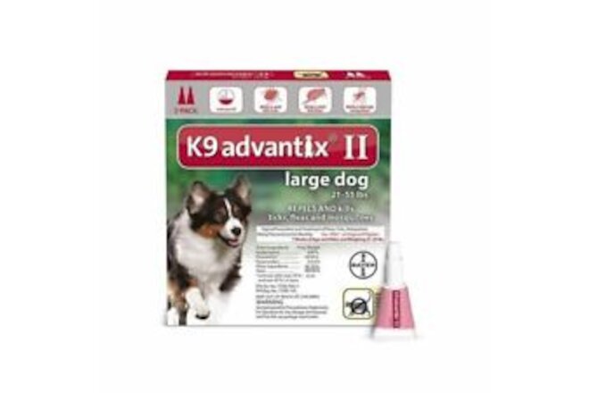 K9 Advantix II Flea and Tick Prevention for Large Dogs (21-55 lbs) - 2 Doses