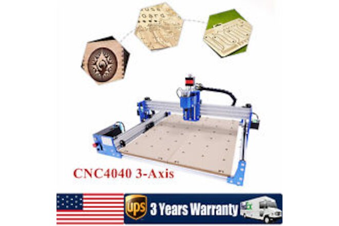 3-Axis 4040 Wood Carving Milling CNC Router Engraver Engraving Cutting Machine!