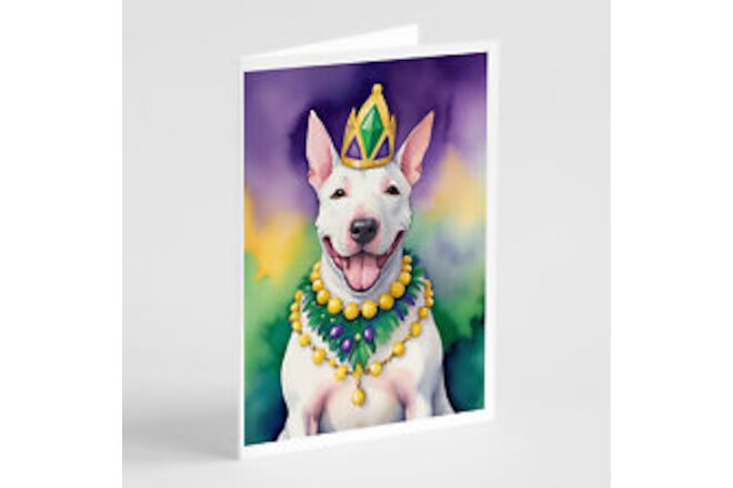 English Bull Terrier King of Mardi Gras Cards Envelopes Pack of 8 DAC4782GCA7P