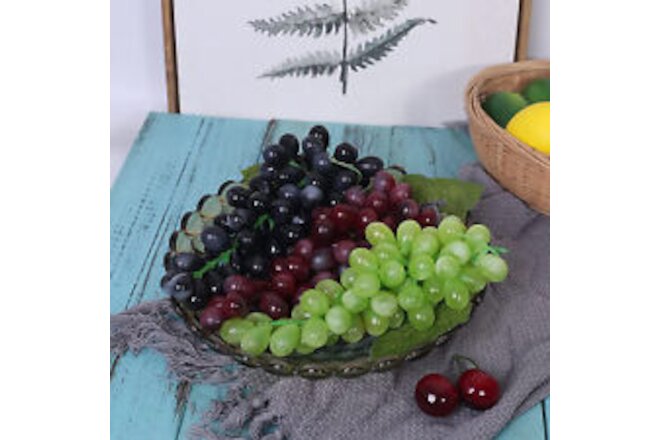 Artificial Realistic Grape Cluster Fake Plastic Decorative Grapes Table Ornament
