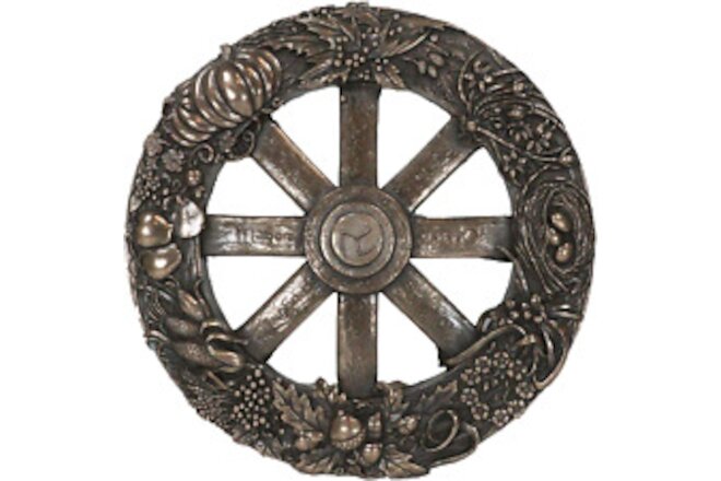 Ebros Wicca Sabbats Seasonal Wheel of the Year Wall Decor Plaque in Bronze Patin