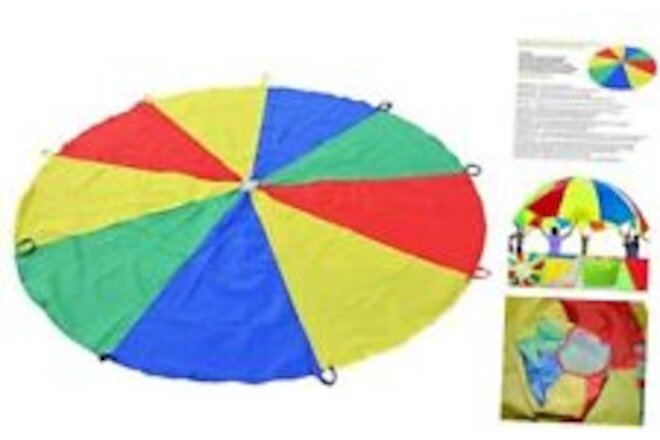 Parachute for Kids 6' with 9 Handles Game Toy for Kids Play
