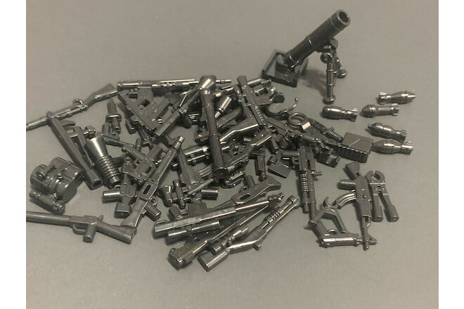 50 PCS WEAPON PACK - Assorted Random Weapons of Guns, Rifles for Lego Minifigure