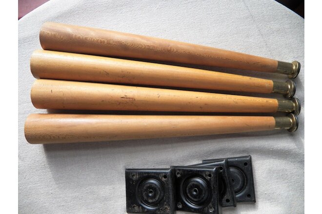 Set   Four  Wood 16" Tapered Table Legs - Mid-Century - USED Furniture Parts