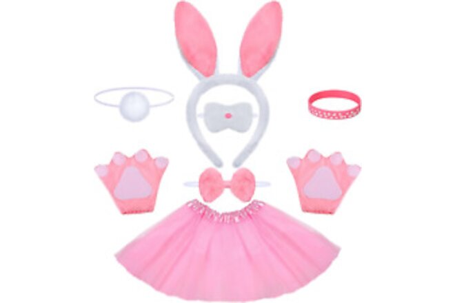 7 Pcs Easter Bunny Costume, Kids Bunny Costume Accessories Bunny Animal Ears Hea