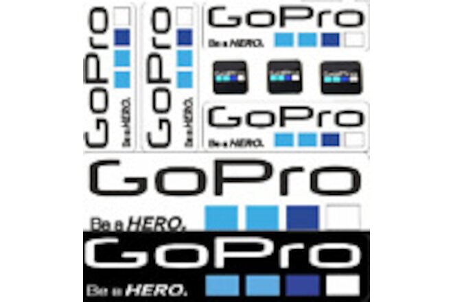 WATERPROOF BOAT KAYAK CANOE GOPRO STICKERS 9 PIECES LOT DECALL