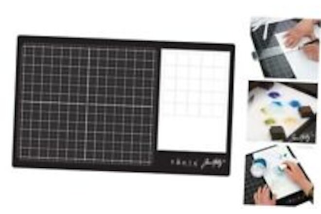 Tim Holtz Glass Cutting Mat - Work Surface with 12x14 Measuring Grid and Large