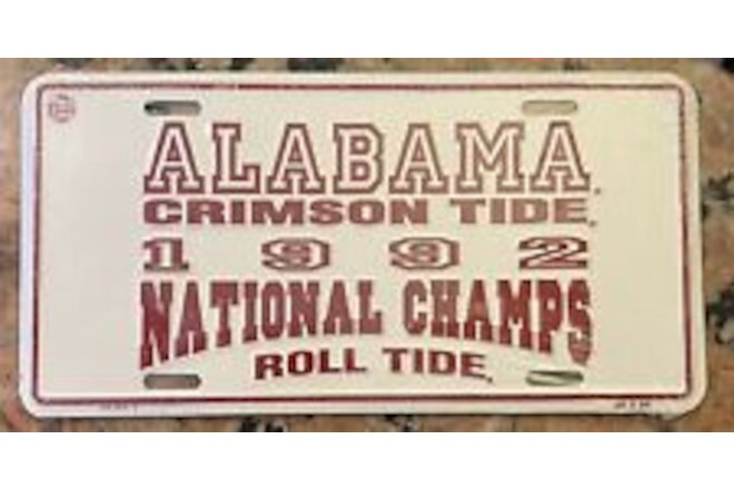 1992 Alabama Alabama Crimson Tide license plate NOS