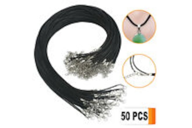 50PCS 18'' Leather String Charms Necklace Cords Wh0olesale Rope Bulk Lot Cords