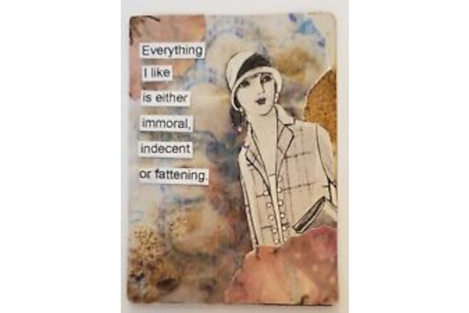 Mixed Media Collage Art Card ACEO ATC 1920s McCall's Snarky FLAPPER Indecent