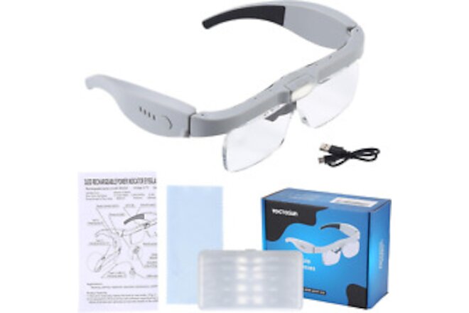 Magnifying Glasses with Light for Close Work, Head Magnifier Glasses with 3 LED