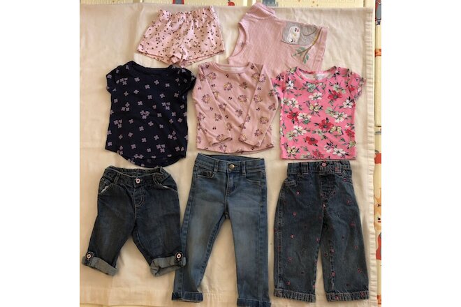 8 Pc Baby-Toddler Girls 18-24 Mo Clothes Lot Arizona-Wonder Nation-Gymboree-More