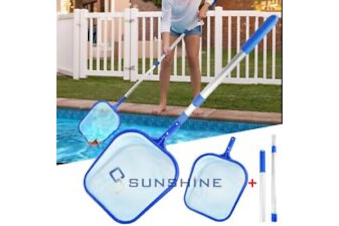 Pool Leaf Fine Mesh Pool Skimmer Rake Net Cleaner Skimmer w/Flat Mesh Reinforced