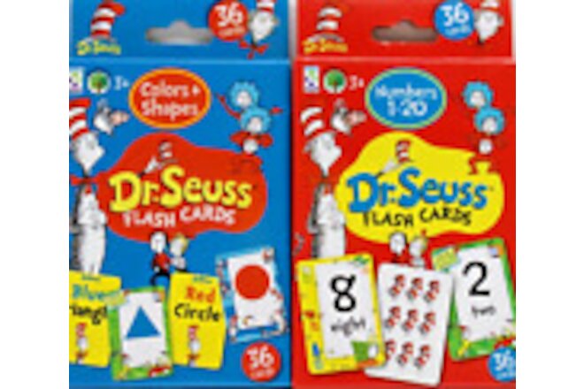 Dr. Seuss Learning Color Shapes Numbers Flash Cards Games Kappa Lot of 2