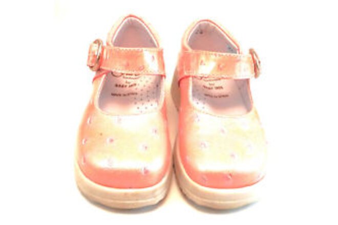 DE OS -Faro -Spain - Girls Pink Ostrich Patent Leather Shoes -European -Size 6.5