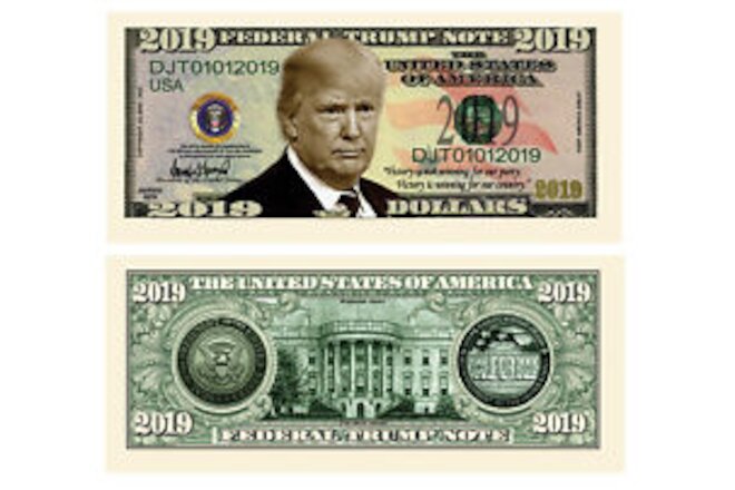 Donald Trump 2019 Pack of 100 Presidential Collectible Novelty Dollar Bills