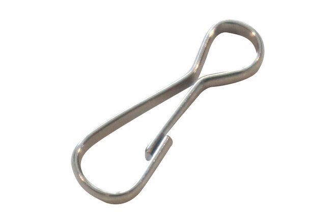 100 Small Metal J Hook Spring Clips for DIY Lanyards & Keychains - 1 1/4 Inch