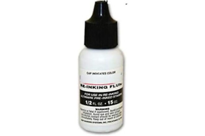 Refill Ink for All Pre-Inked Stamps, 15 Ml Bottle, 5 Colors Option (Bl