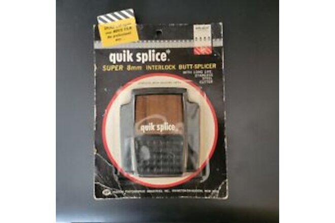 Vintage Quik Splice Super 8mm Interlock Butt Splicer; new
