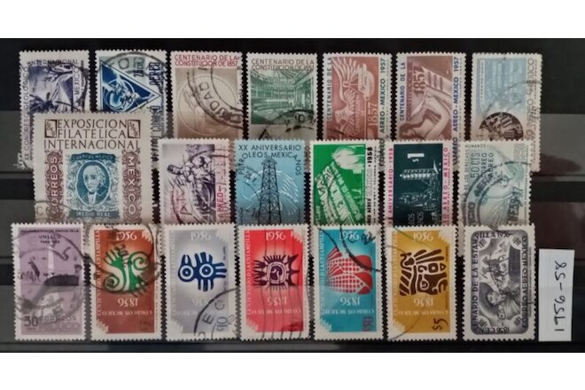 Mexico 1956 1958 20 Stamp lot all different used as seen, combine shipping