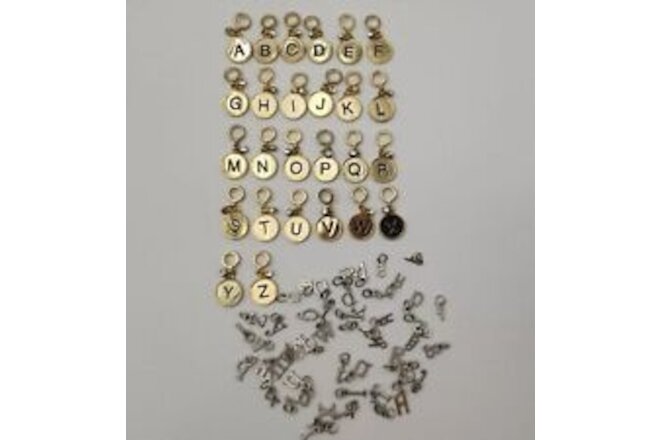 Letter Alphabet Initial Charms - Lot of 77
