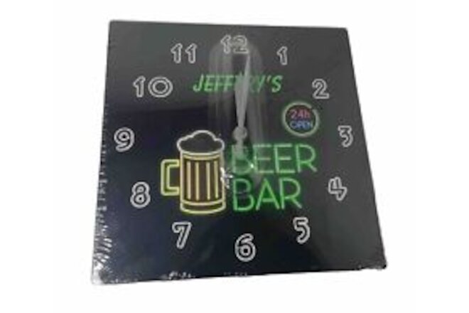 Jeffery’s BEER BAR TAVERN RESTAURANT WALL CLOCK DIAL FACE Neon Lights,New Sealed