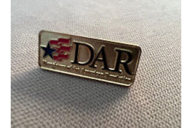 DAR Daughters of the American Revolution Logo Flag Star Pin - NEW