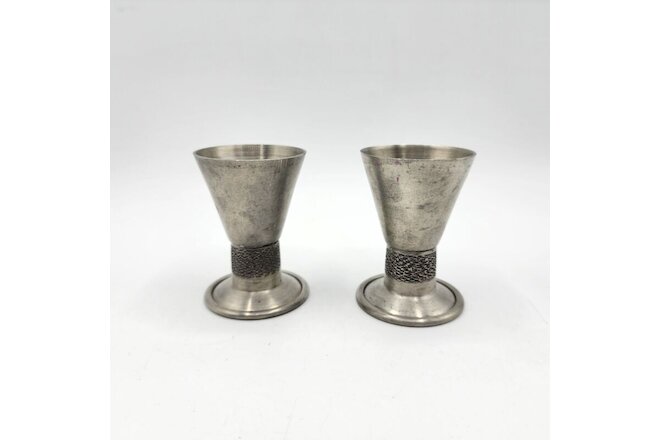Pair of Norway Gavo Pewter #478 Shot Schnapps Glasses Cups 2.75"