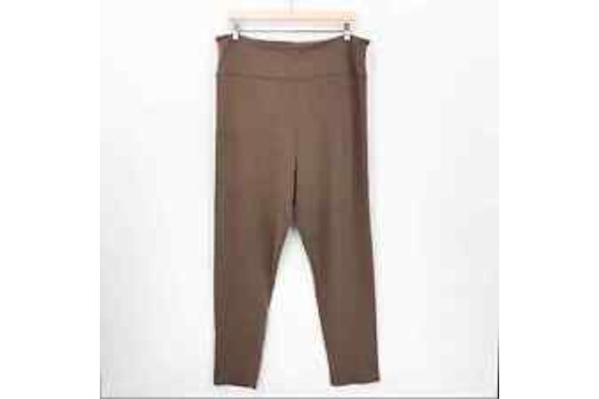 WOMN. Thea Leggings Brown Ribbed High Rise Stretchy XXL NEW