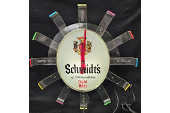 Vintage Schmidt’s Light Beer Edge Lighted Clock -New old Stock-Original Box