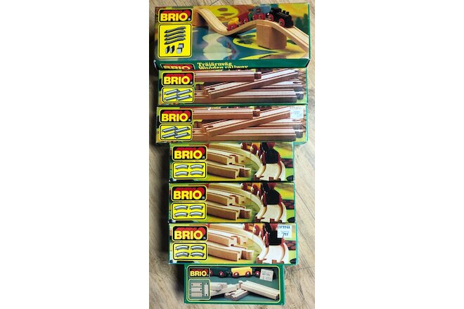 HUGE Vintage Brio Wooden Train track Lot, Awesome Condition