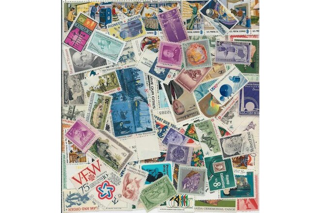 Lot (100) Different Mint US Postage Stamps Vintage Packet MNH Unused Collectible