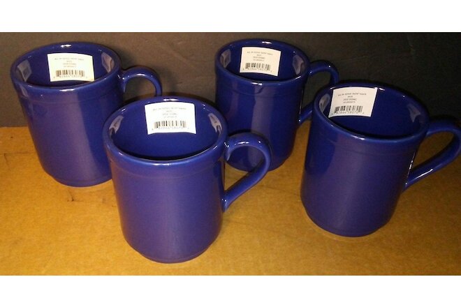 Lenox Kate Spade Mug Set New York All in Good Taste 4-pc NAVY BLUE Stacking NEW!