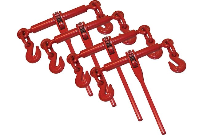 4 Piece Ratchet Load Binder 5/16" 3/8" Chain Binders Tie Down