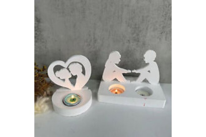 Valentine's Day Silicone Candlestick Mold Cute Casting Molds for Home Decoration