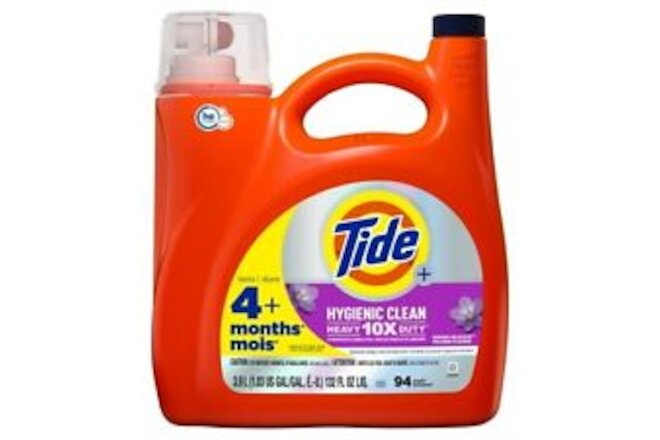 Tide Hygienic Clean Liquid Laundry Detergent, Spring Meadow, 94 Loads, 132 fl oz