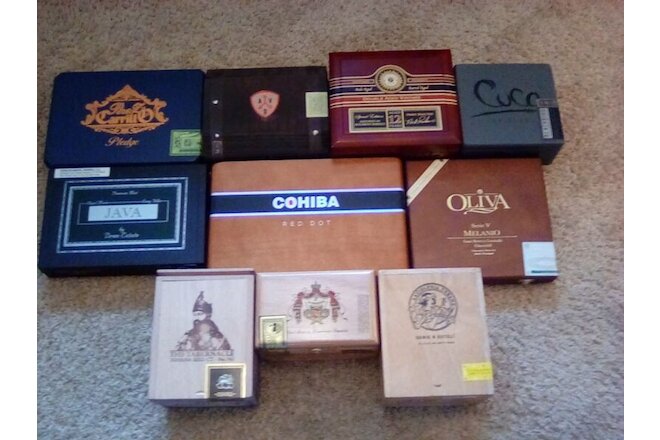Lot of 10 Cigar Boxes Empty!! Assorted Shapes and Size-4