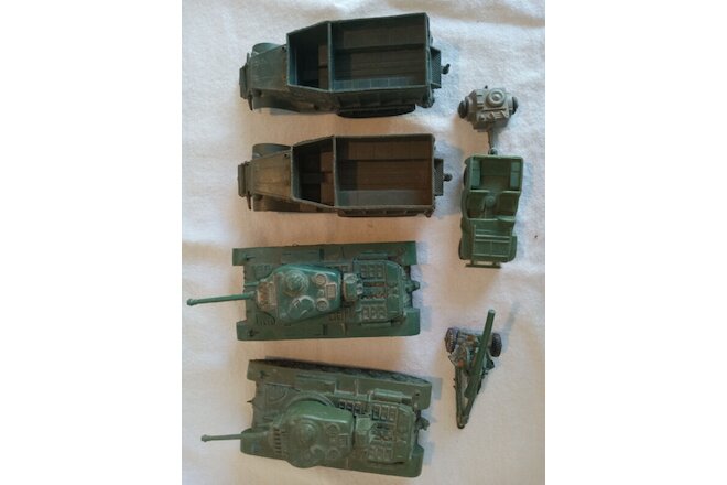 Marx Battleground Military Vehicles Tank ½ Track Jeep Vintage LOT Playset 1/32