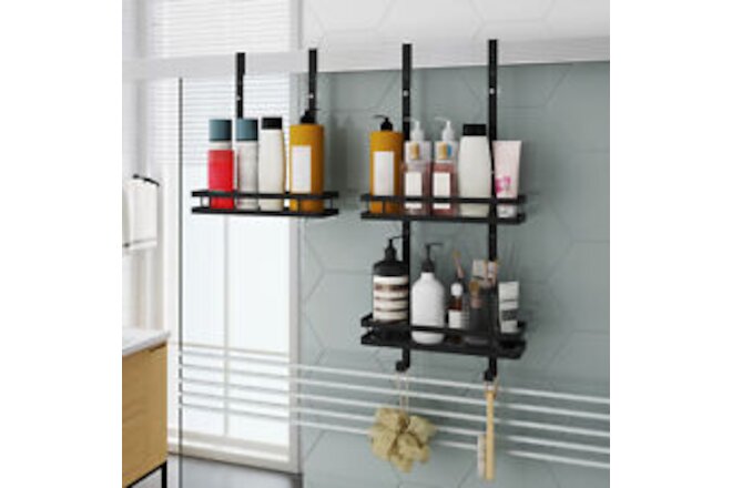 Shower Caddy Hanging Shelf with Hooks Suction Cups Stainless Steel Hanging€ .0