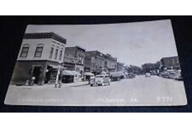 RPPC -  Main Street, Clarion Iowa Vintage Postcard