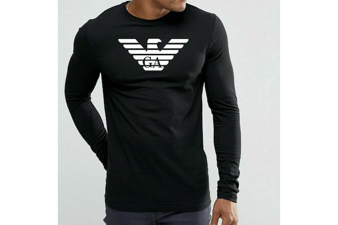 Emporio Armani Black Men's Long sleeve T-Shirt,Muscle fit,Size M*L*XL
