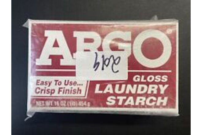 Argo Gloss Laundry Starch Easy to Use Crisp Finish 16 oz May 2019 NOS