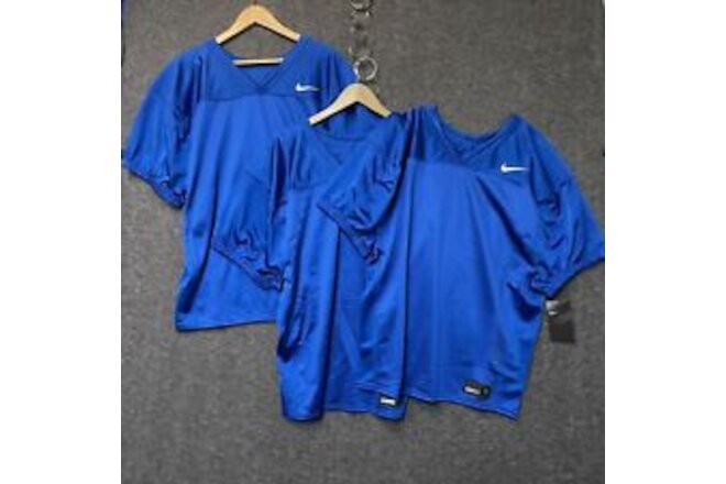 3 PACK Nike Men's Football Jersey Blue White AO5149-493 Sports Shirt Medium NWT