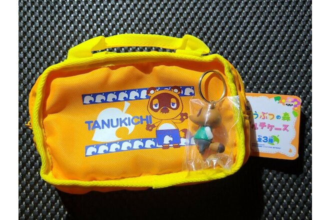 Vintage Nintendo Animal Crossing TOM NOOK ZIPPER POUCH BAG + KEYCHAIN LOT RARE