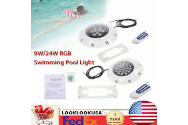 Swimming Pool Lamp RGB LED Underwater Light Waterproof Spa Lights Remote Control