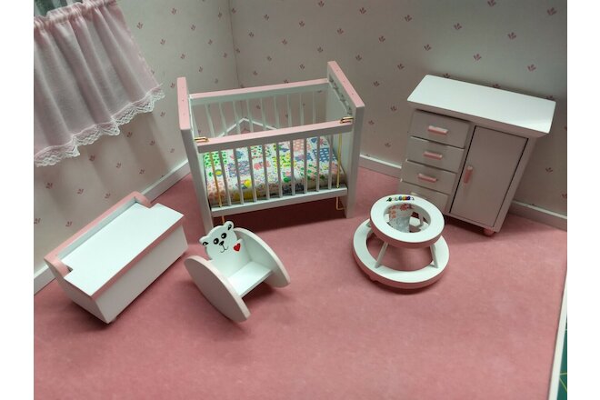 Dollhouse Miniature 5 PC Nursery Set